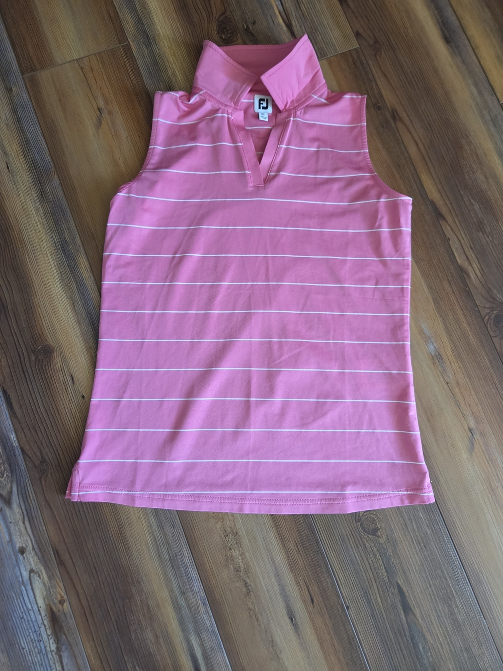 FootJoy Pink Striped Sleeveless Polo Tank Size XL